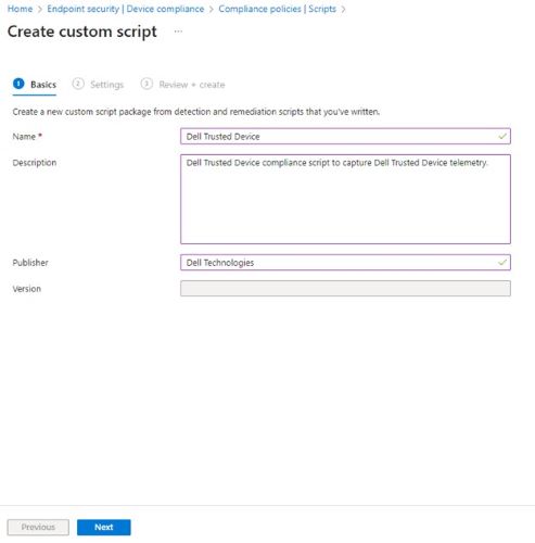Fornire un nome per lo script del cliente