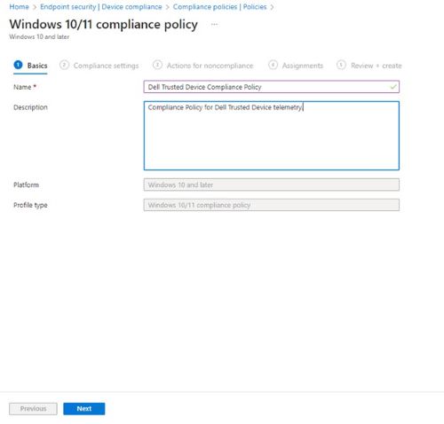 Angiv politiknavn, og klik på Næste