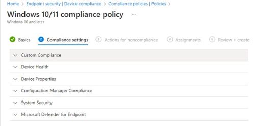 Натисніть Custom Compliance (Спеціальна відповідність)