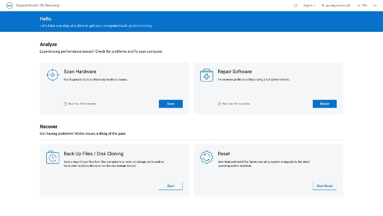 SupportAssist-Betriebssystem-Wiederherstellung