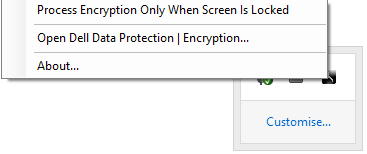 以滑鼠右鍵按一下 Dell Encryption Personal