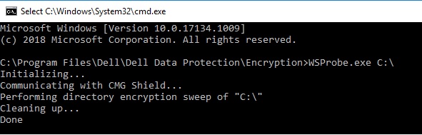 Skriv inn WSProbe.exe C:\
