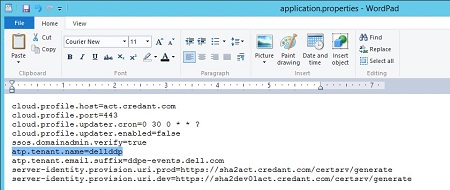 Vyhledejte atp.ltenant.name v souboru application.properties.