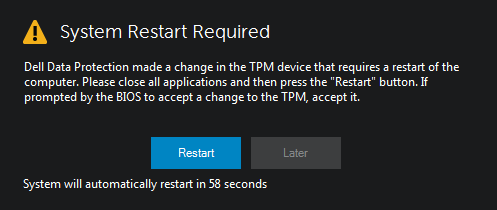 Dell Encryption attempts to take ownership of TPM