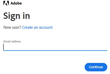 Log-in na Adobe