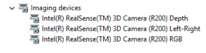 Kamera 3D Sense ve Správci zařízení