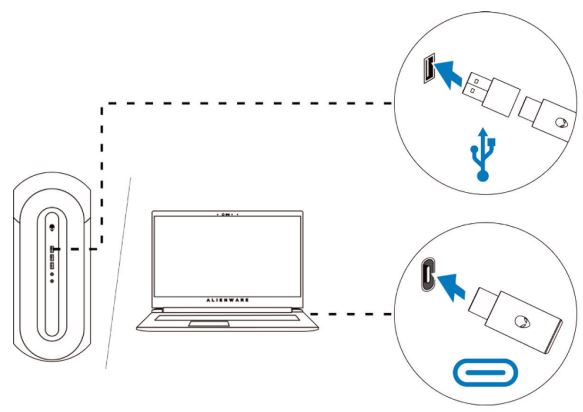 Anschließen des Wireless-USB-Dongles