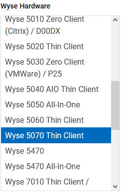 Selecionando um thin client Wyse