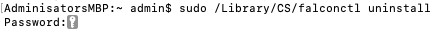 Terminal com o comando preenchido e inserido