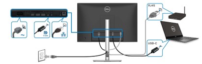 Connecting the monitor for RJ45 cable (optional)