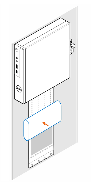 Placing the AC adapter on the AC adapter sleeve