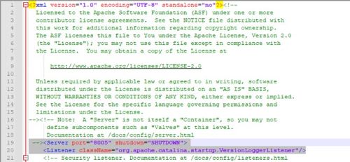 server.xml dosyasını güncelleştirme