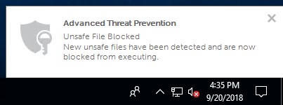 Absolute Device and Data Security alert and block notification
