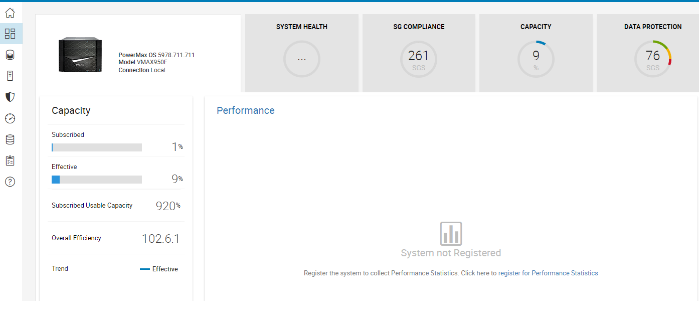 Unisphere for PowerMax "System Health" is Blank for Locally managed array Dell Canada