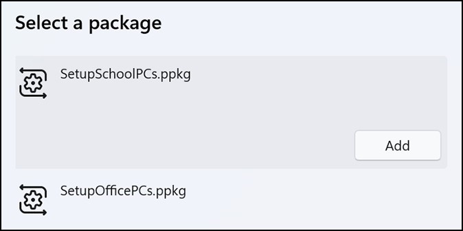 Select a Package