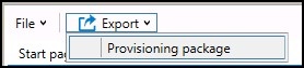 Export v programu Windows Configuration Designer