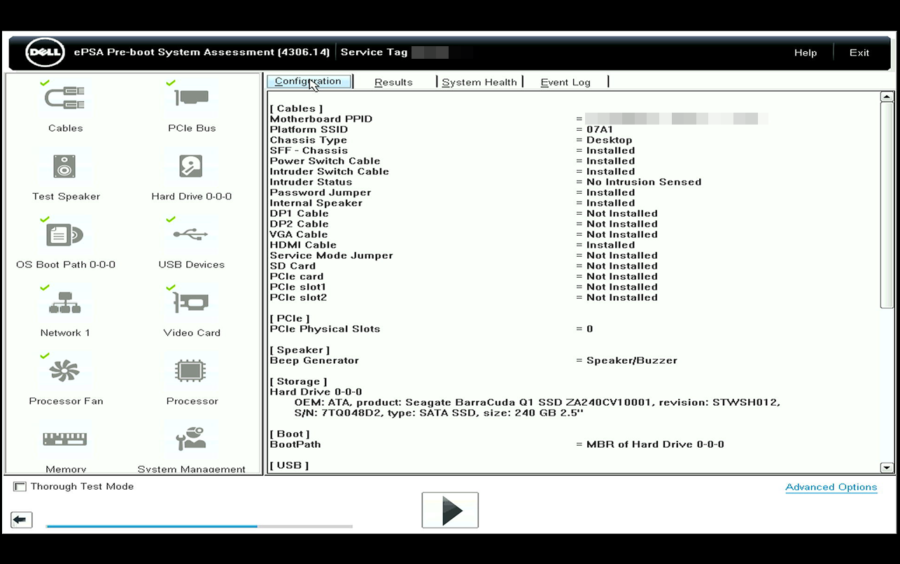 dell pc test