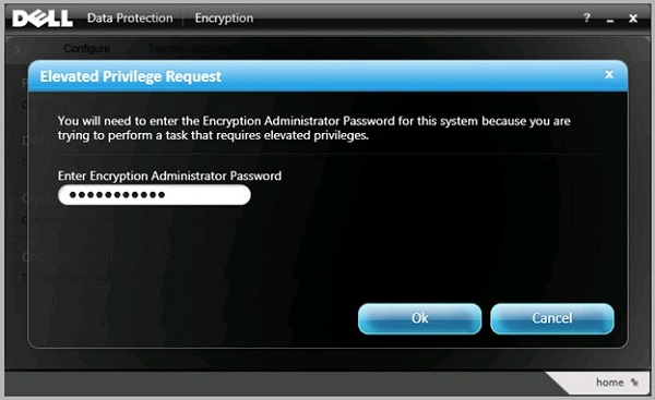 Enter Encryption Administrator Password