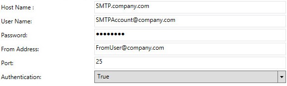 SMTP menu