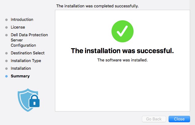 Installation confirmation