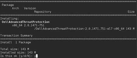 Confirmation du package Dell Advanced Threat Protection