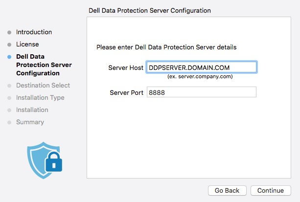 Nabídka Configuration nástroje Dell Data Protection Server