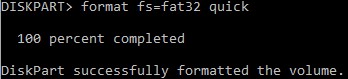 Formatting with FAT32