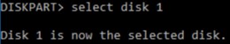Selecting the disk number