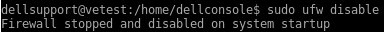 Disabling the firewall