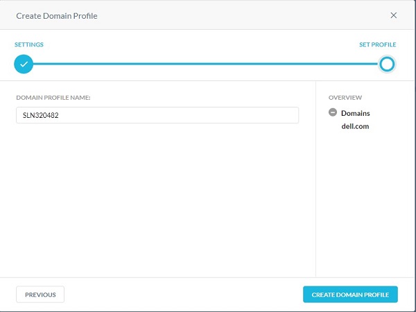 Create Domain Profile