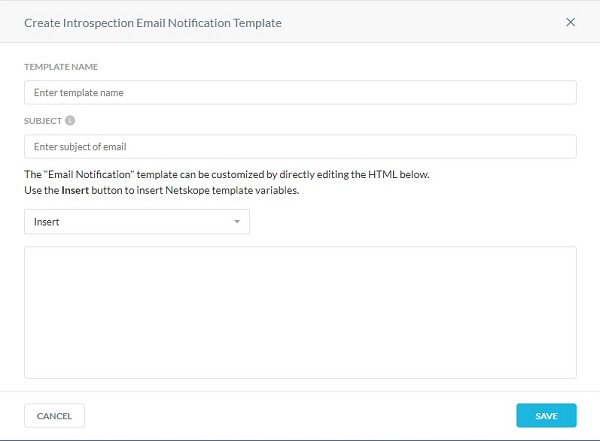 Menyen Create Introspection Email Notification Template (Opprette mal for e-postvarsling for introspeksjon)