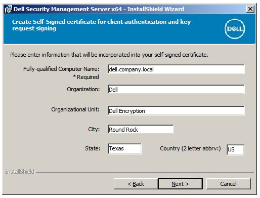 Create self-signed certificate