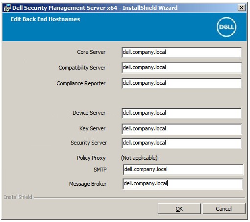 Back end hostnames (Taustapään isäntänimet)