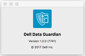 L’image illustre un exemple de version de Dell Data Guardian.