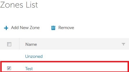 Selecting a zone