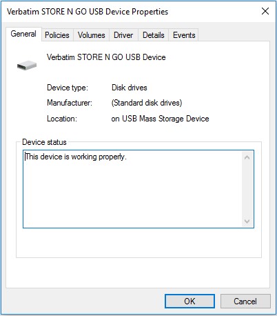 Properties of Removable Disk