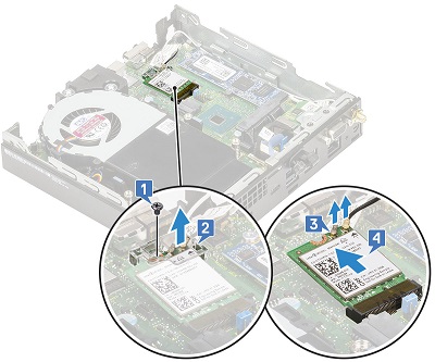 Извлечение платы WLAN