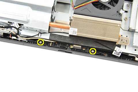 Removing two screws from the webcam