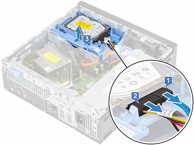 Disconnecting hard disk drive cables