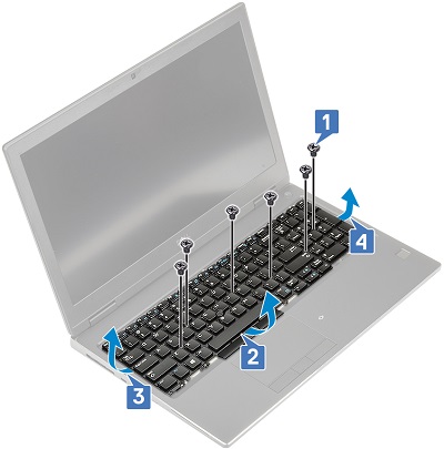 Removing keyboard screws
