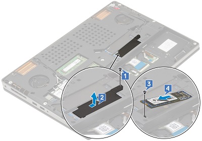 Rimozione dell'unità SSD dallo slot 3, 4 o 5
