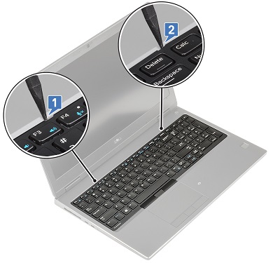 Sollevamento della cornice della tastiera