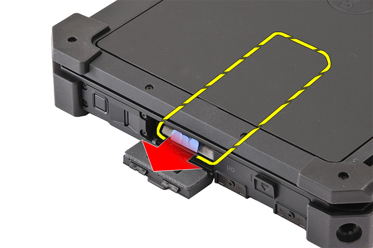 Pulling the blue tab