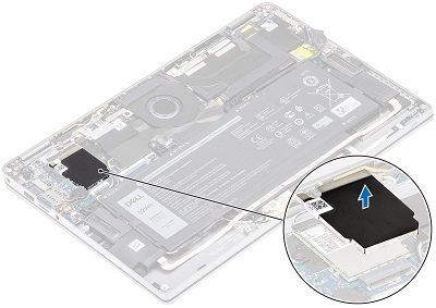 Wymontowywanie metalowej osłony karty sieci WWAN