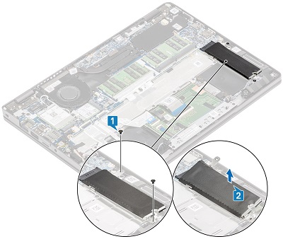 Wykręcanie śrub dysku SSD