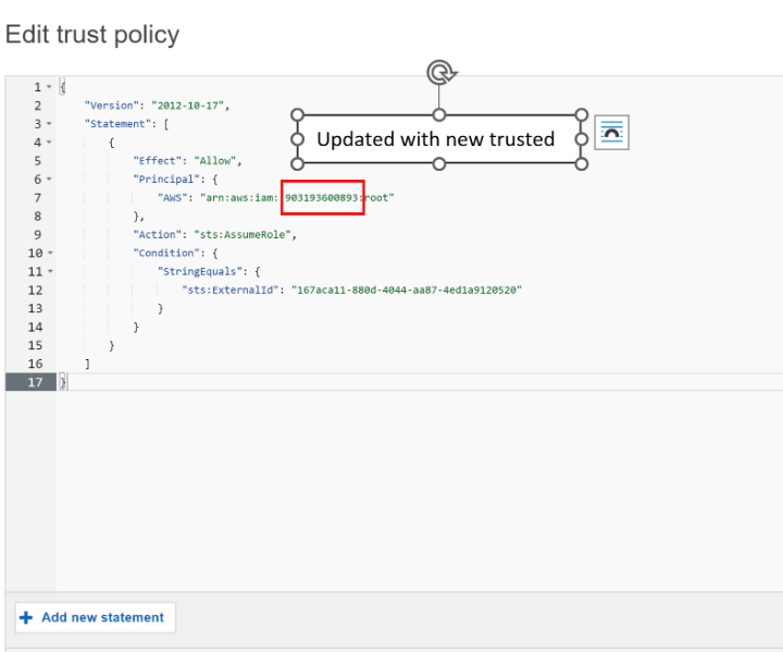 Modifica del numero di policy di attendibilità