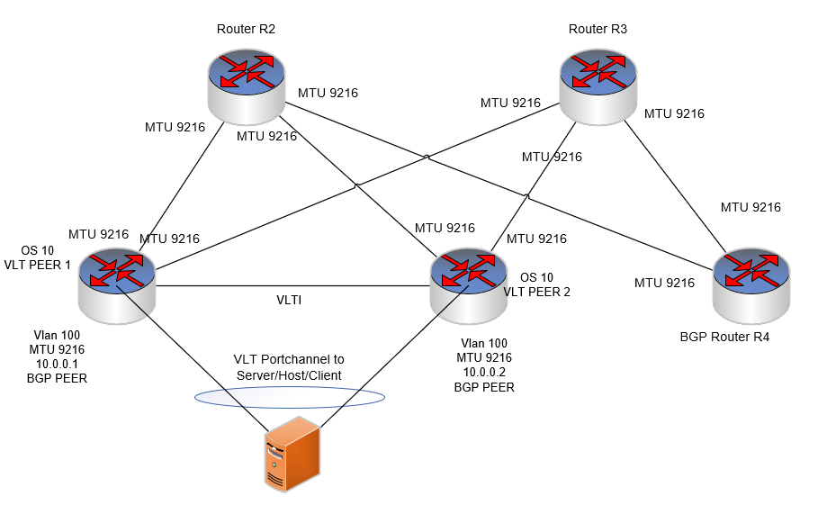 Dell Networking OS10 BGP L2VPN evpn neighbor session flap due to MTU ...