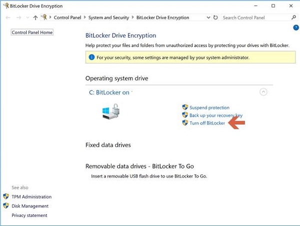 SLN305184_de__5BitLocker Drive Encryption Control Panel