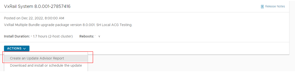 Screenshot showing the create report button