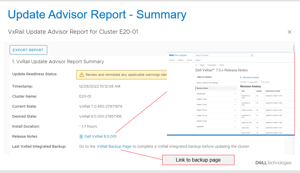 Screenshot showing the advisory report